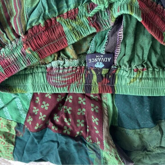 Hippie advance size small green flowy patchwork shorts - Picture 7 of 7